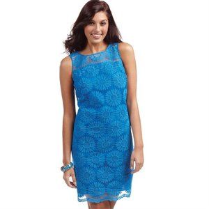 NWT Mud Pie Marigold Shift Dress Size XS Blue Cotton Blend